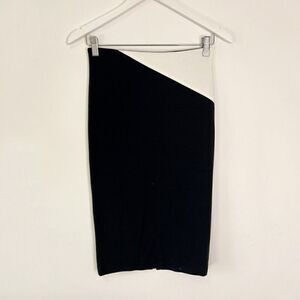 Alice + Olivia Employed Black and White Stretch Knit Pencil Skirt